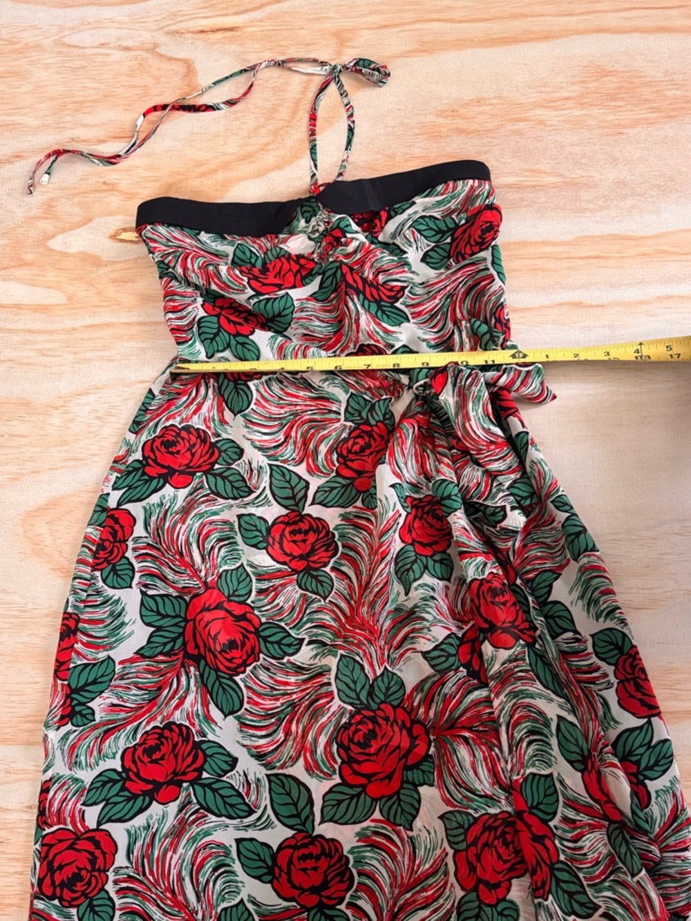 Anna Sui Rosa Mexicana Silk Halter Dress Size Zero - Picture 3 of 8